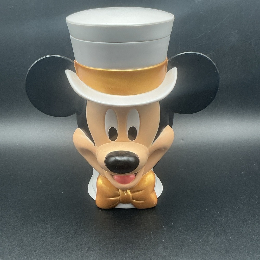 Disney on Ice Mickey Mouse Ringmaster Top Hat Mug with Flip Top Lid Cup CLEAN